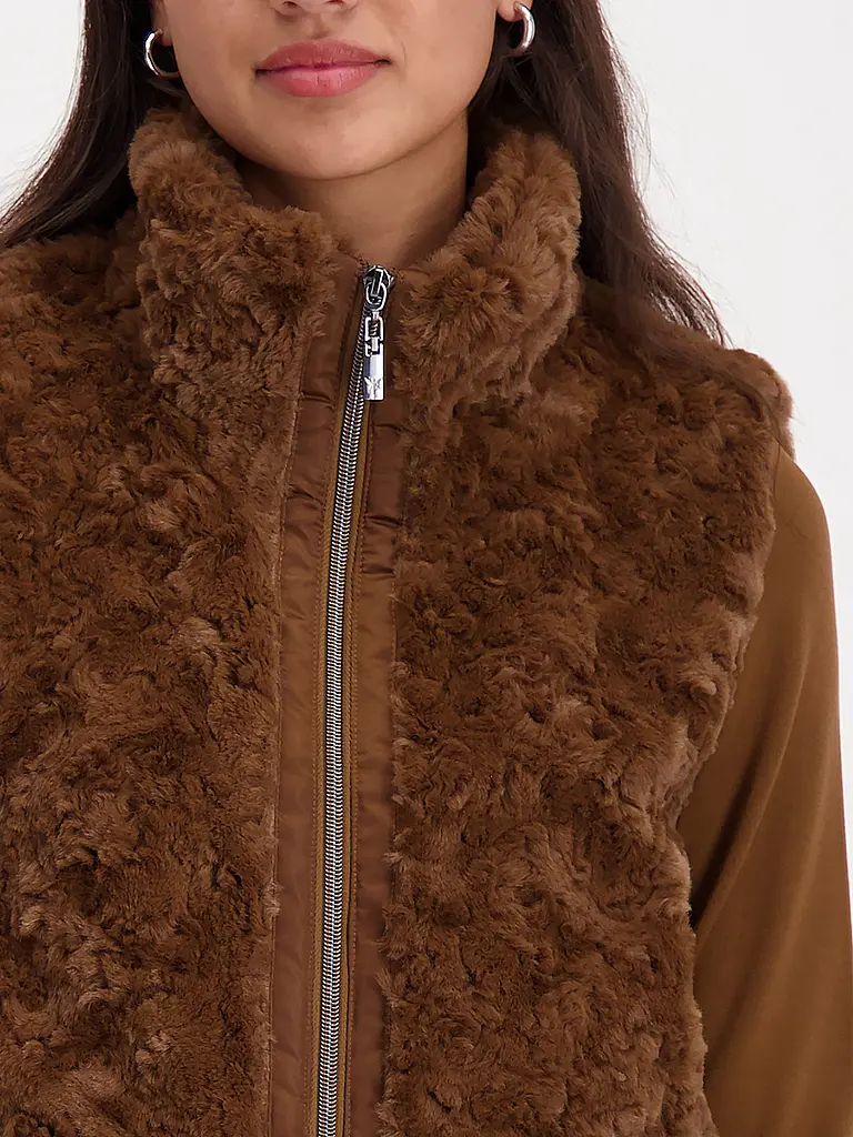 MONARI | Gilet in Felloptik | braun