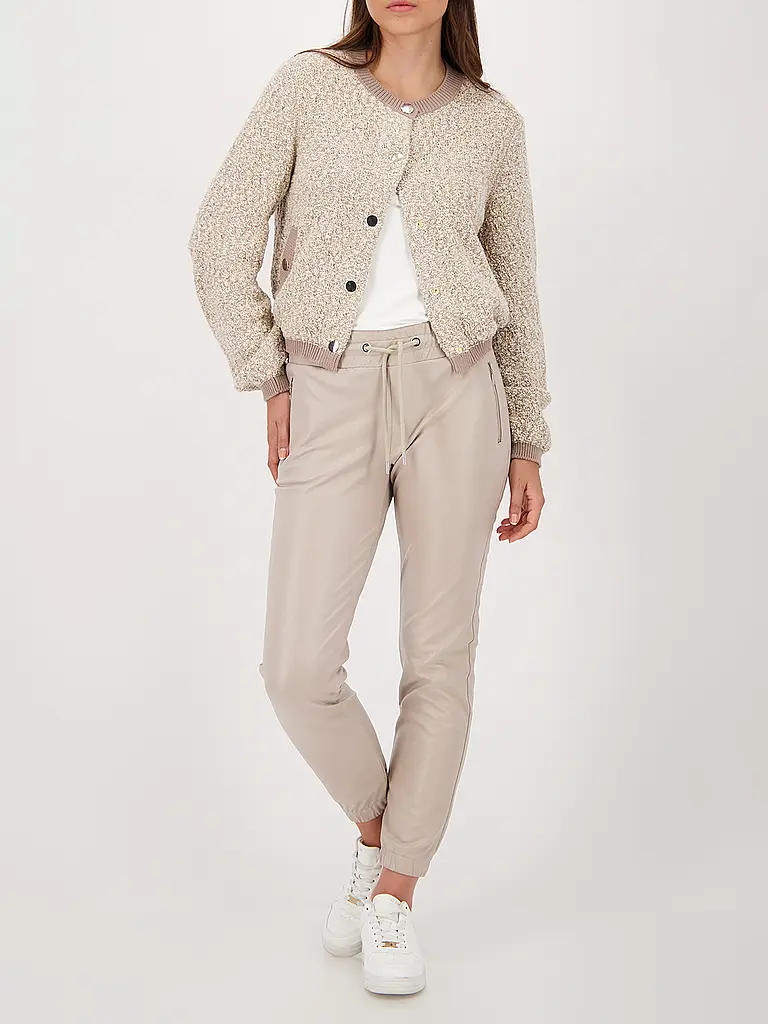 MONARI | Hose in Lederoptik | Beige