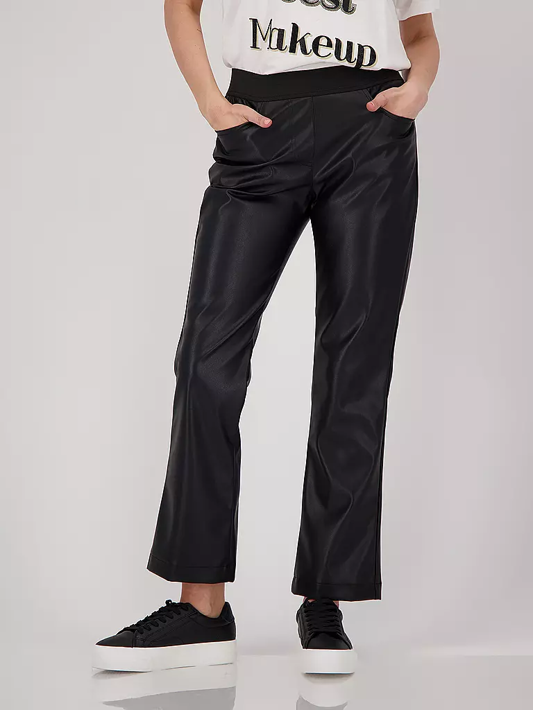 MONARI | Hose in Lederoptik | schwarz
