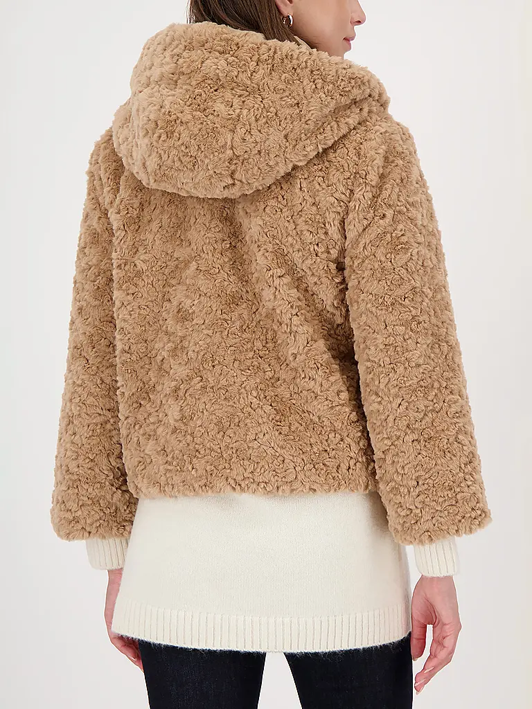 MONARI | Jacke in Felloptik  | hellbraun