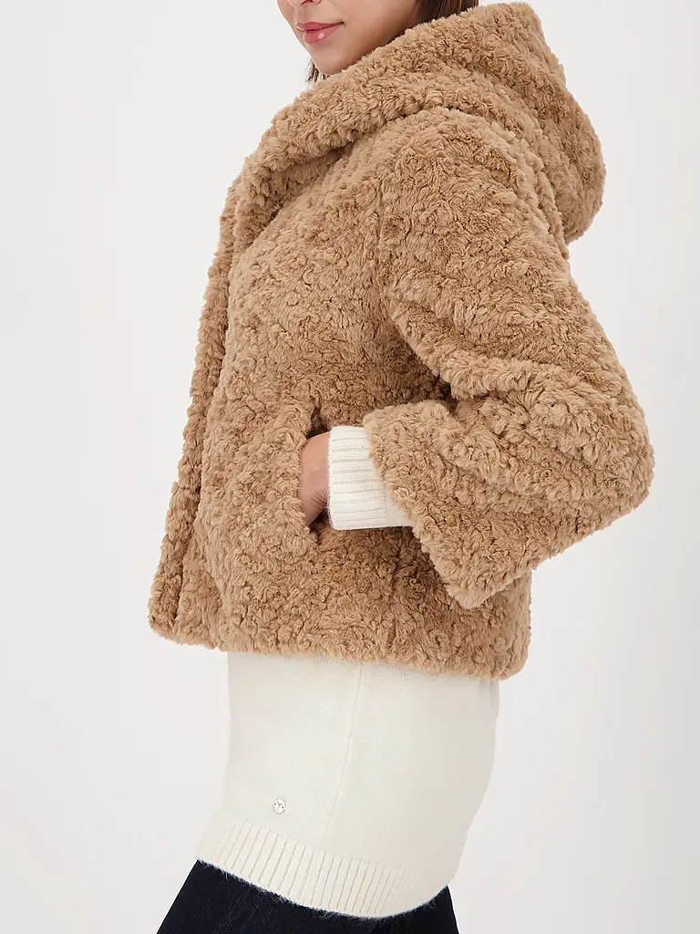 MONARI | Jacke in Felloptik  | hellbraun
