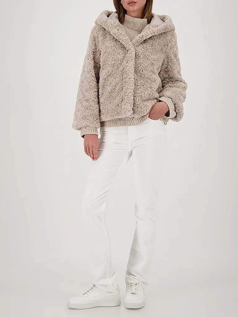 MONARI | Jacke in Felloptik | Beige