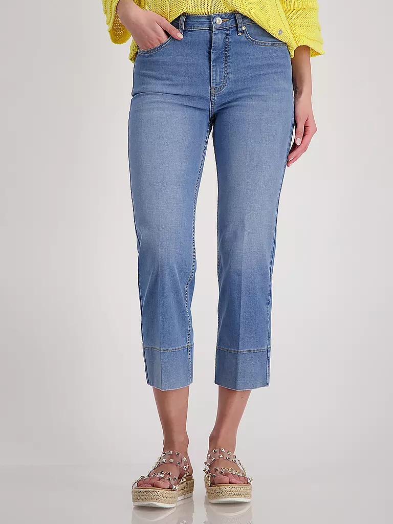 MONARI | Jeans Flared Fit 3/4 | blau