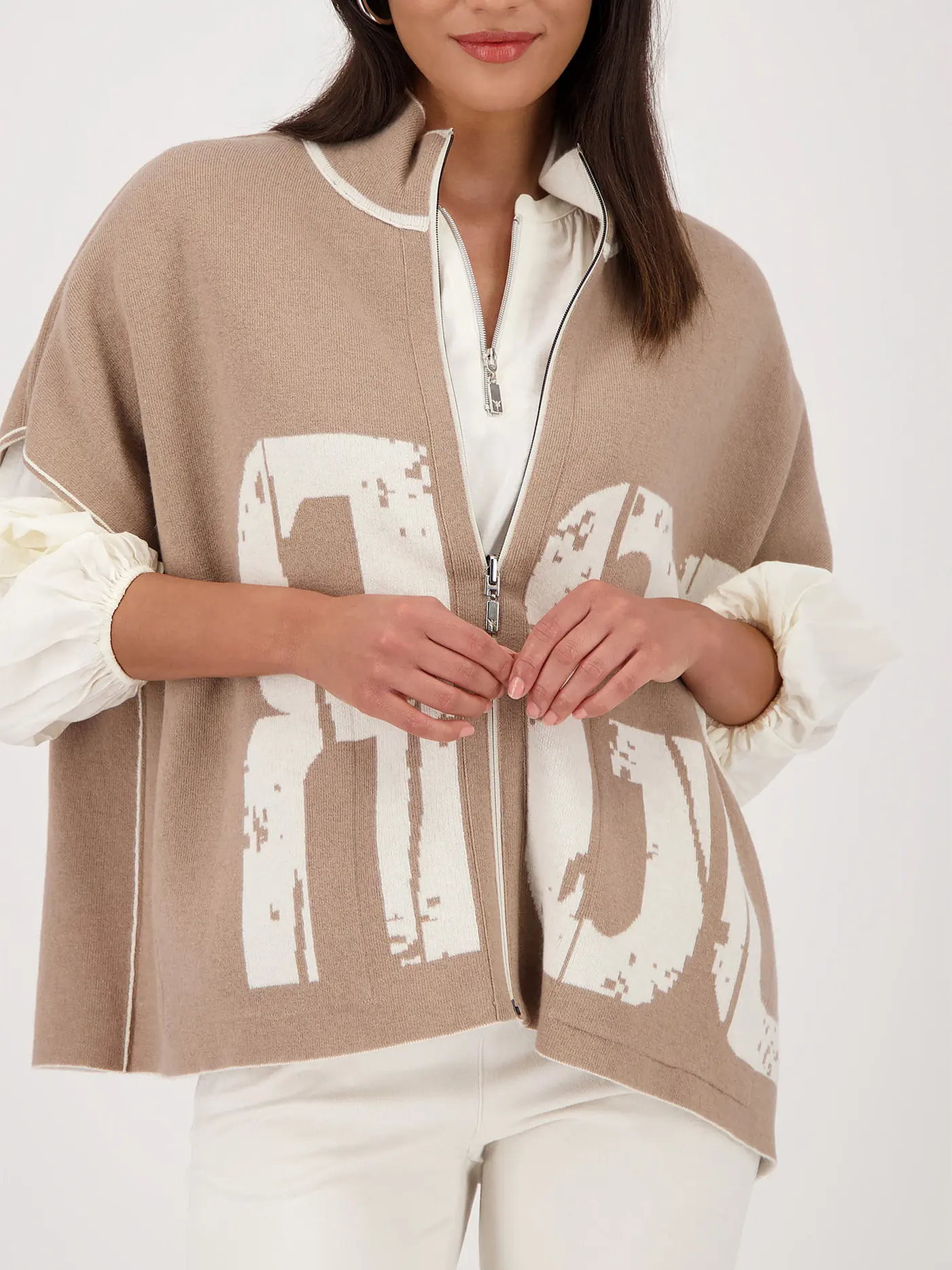 MONARI | Wende Cape - Poncho | creme