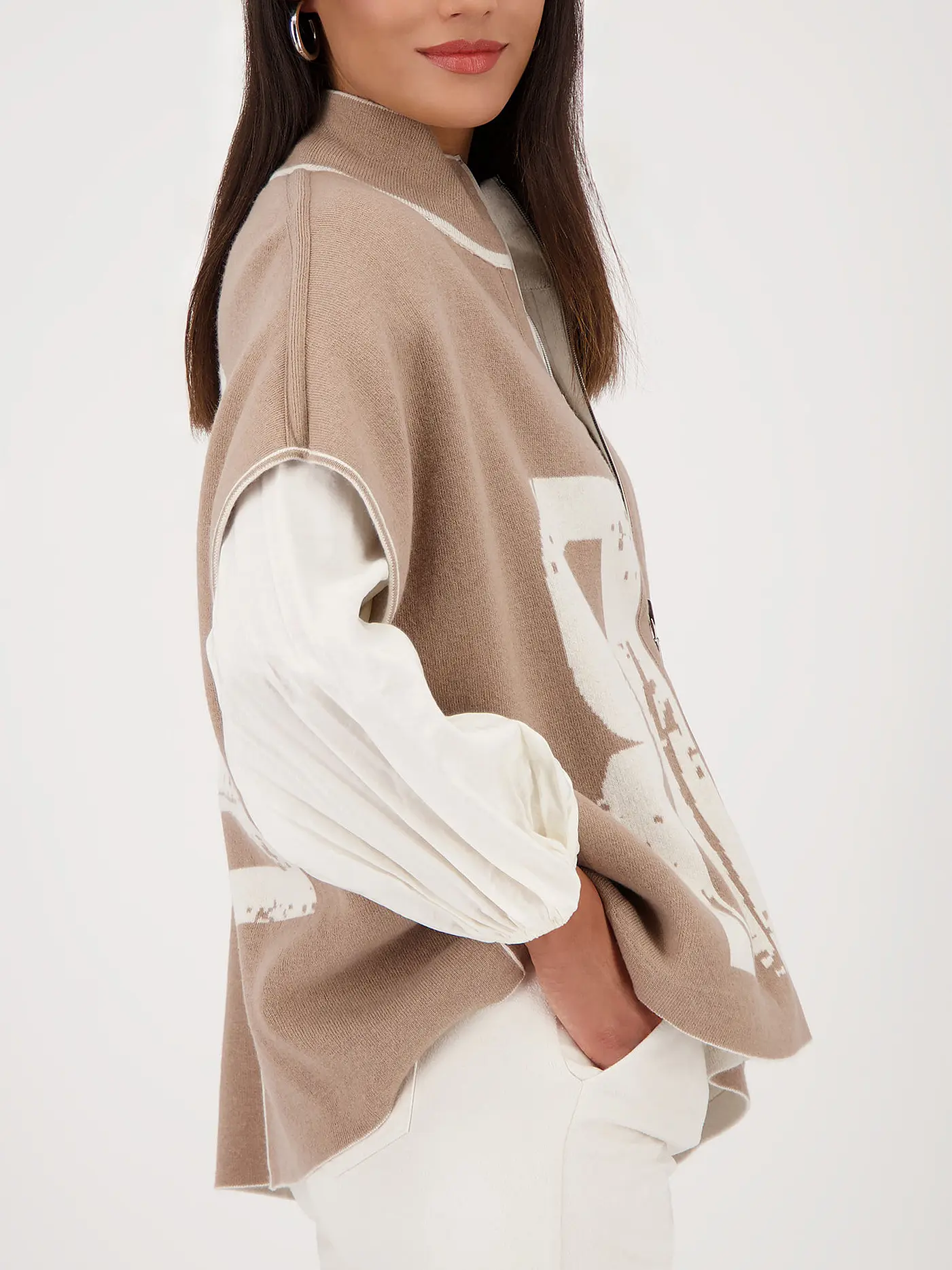 MONARI | Wende Cape - Poncho | creme