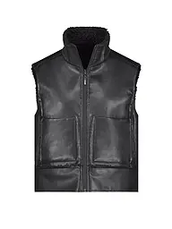 MONARI | Wendegilet in Felloptik | schwarz
