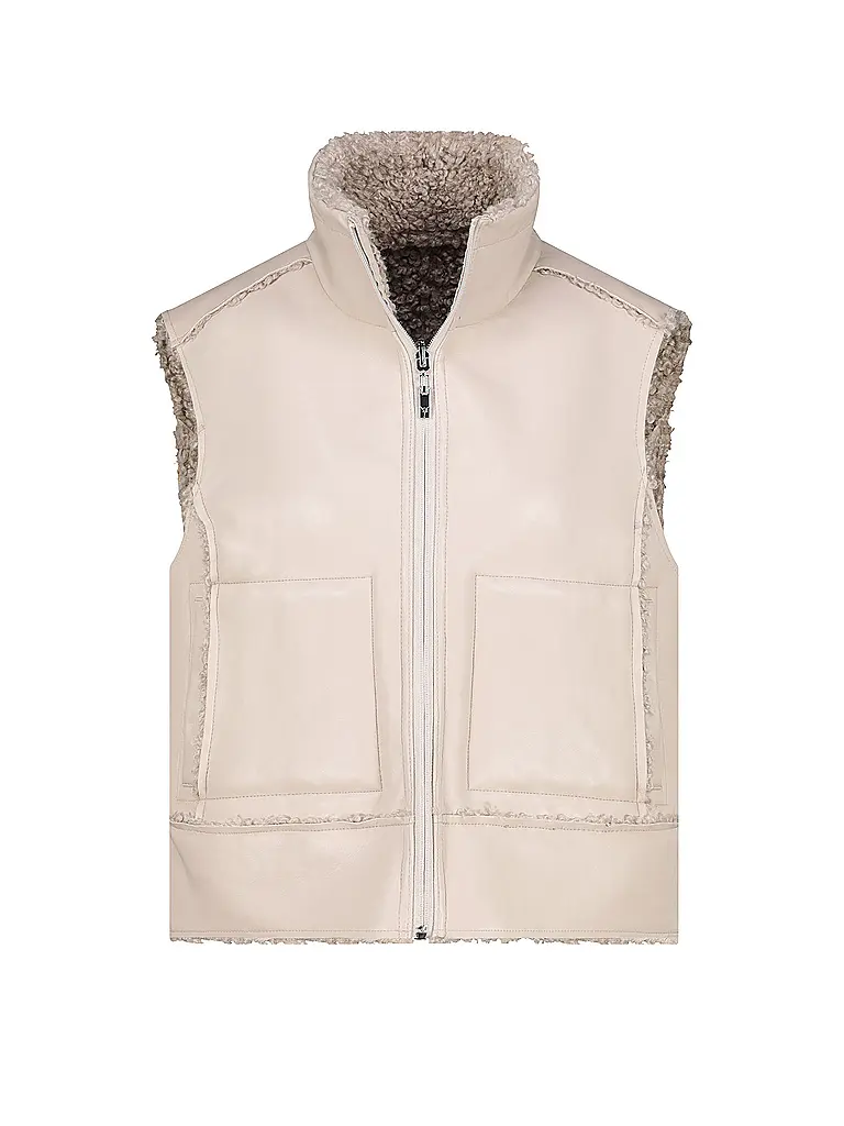 MONARI | Wendegilet in Felloptik | Beige