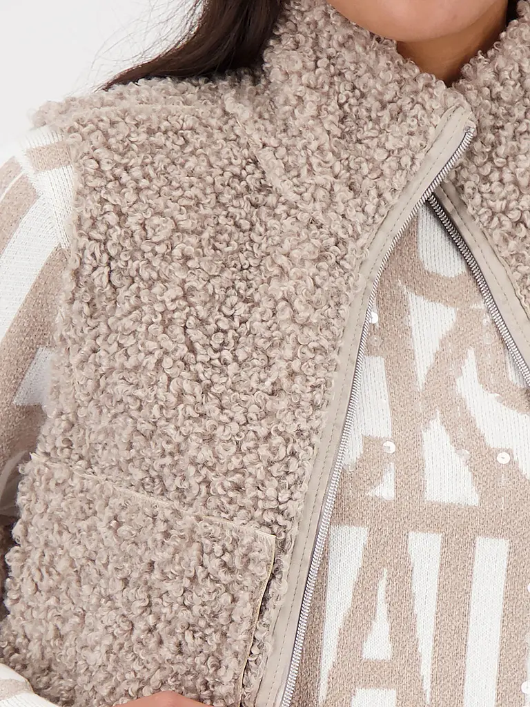 MONARI | Wendegilet in Felloptik | Beige