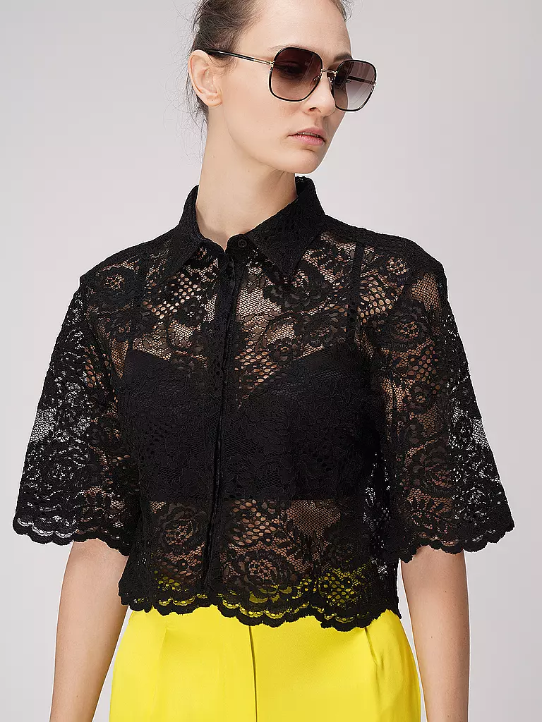 MSGM | Bluse Cropped Fit | schwarz