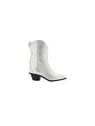 MSGM | Lederstiefel  | silber