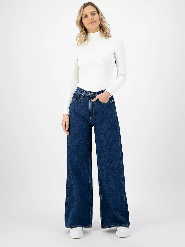 MUD JEANS | Jeans Wide Leg Wyde Sara | dunkelblau