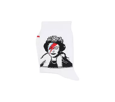 MUSEARTA Damen Socken BANKSY GRAFFITI - LIZZIE STARTUST white