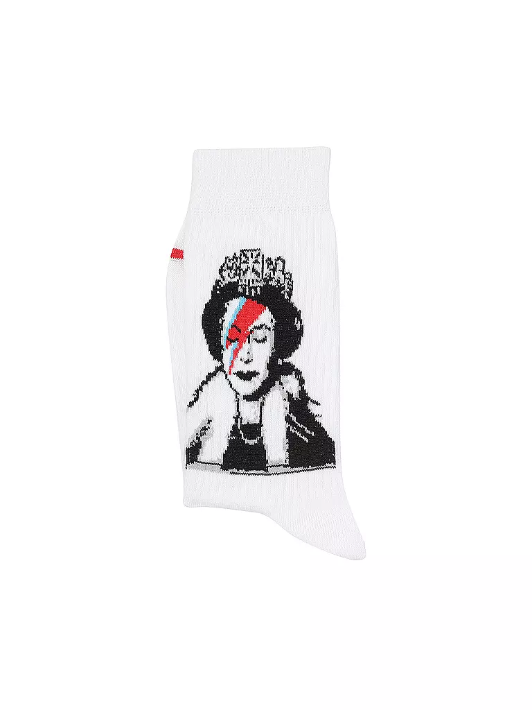 MUSEARTA | Damen Socken BANKSY GRAFFITI - LIZZIE STARTUST white | weiss