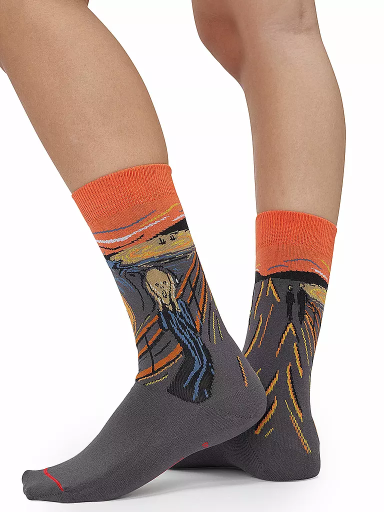 MUSEARTA | Damen Socken THE SCREAM - EDVARD MUNCH orange (36-40) | orange