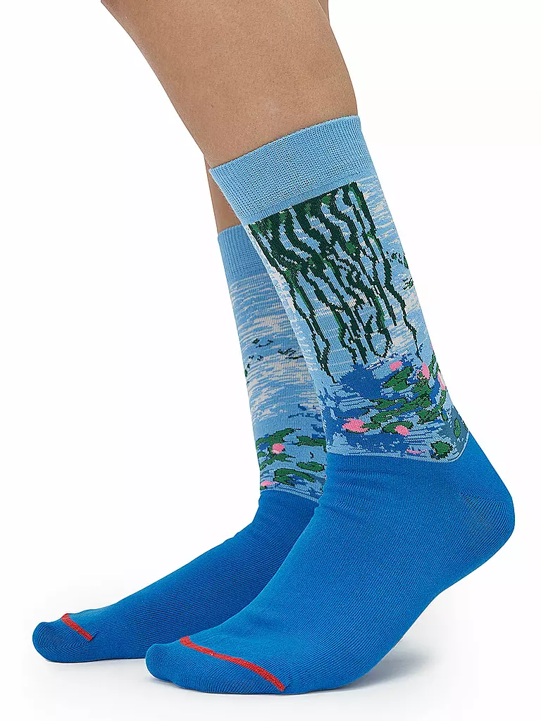 MUSEARTA | Damen Socken WATER LILIES II - CLAUDE MONET blue (36-40) | blau