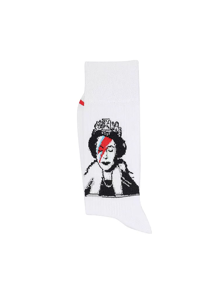 MUSEARTA | Herren Socken BANKSY GRAFFITI - LIZZIE STARTUST white | weiss