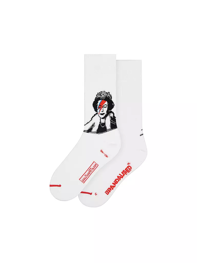 MUSEARTA | Herren Socken BANKSY GRAFFITI - LIZZIE STARTUST white | weiss