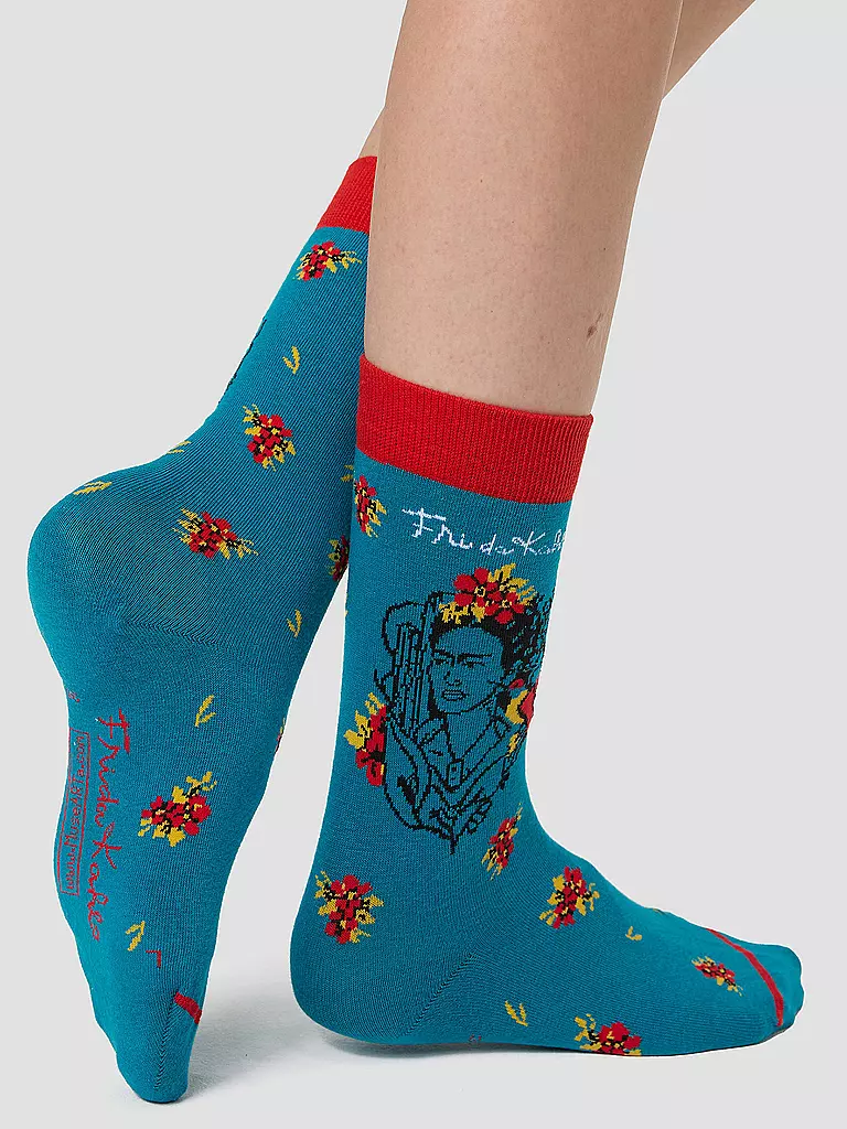 MUSEARTA | Herren Socken FRIDA WITH HUMMINGBIRD green (40-46) | petrol