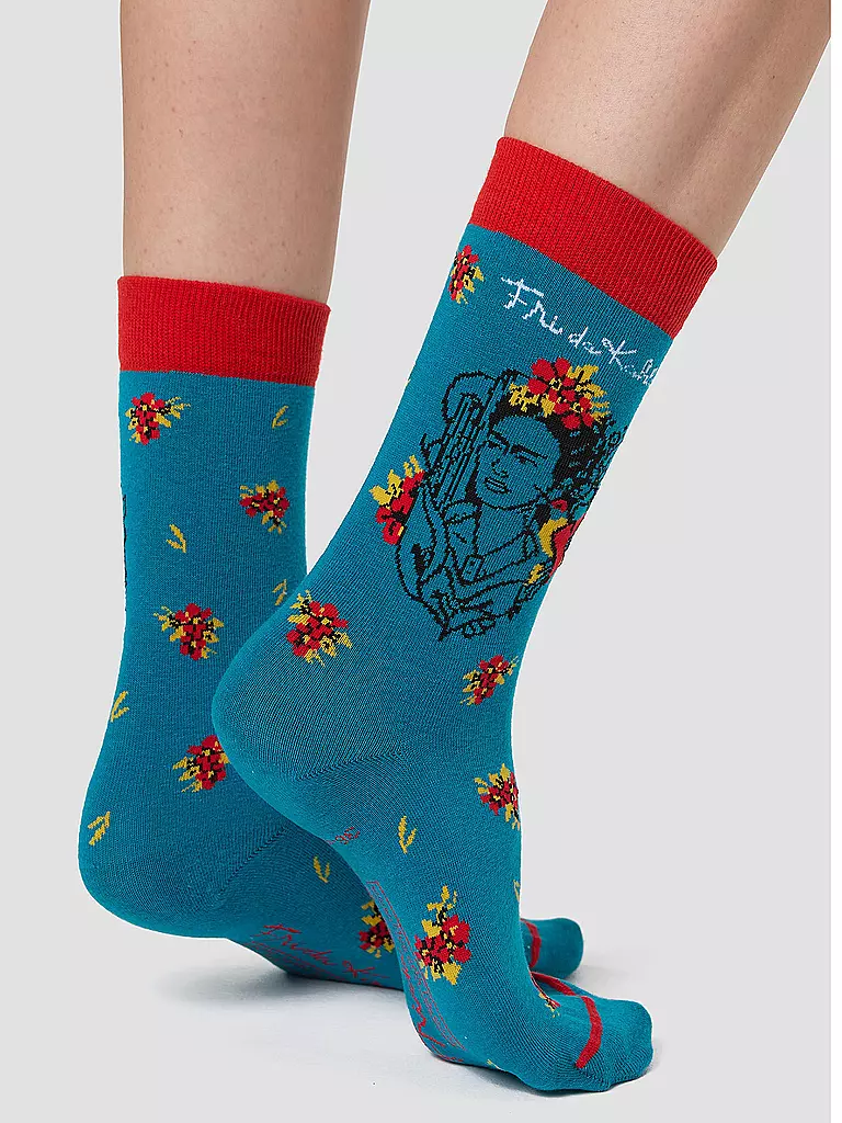MUSEARTA | Herren Socken FRIDA WITH HUMMINGBIRD green (40-46) | petrol