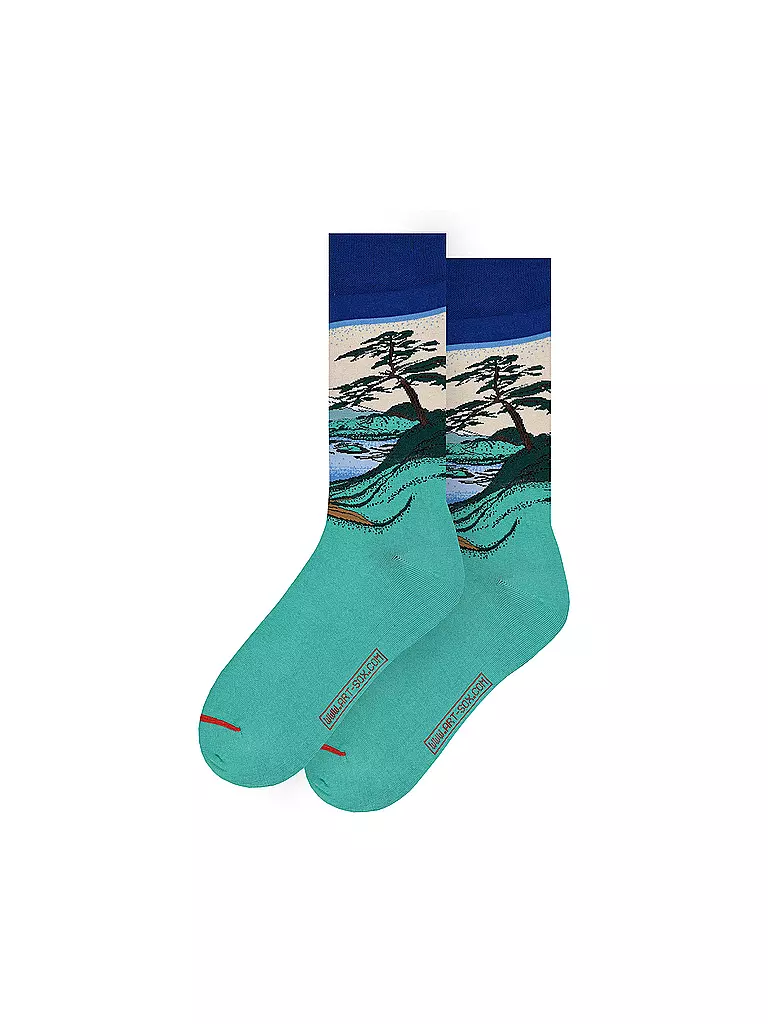 MUSEARTA | Herren Socken MOUNT FUJI - HOKUSAI green-multi (40-46) | grün