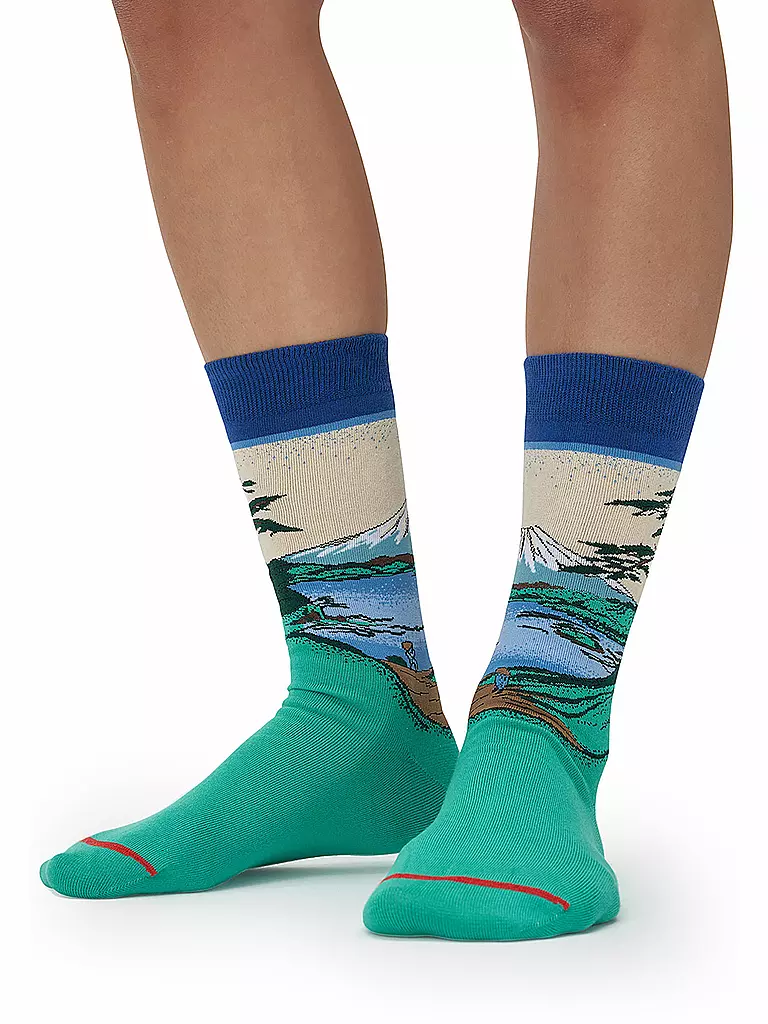 MUSEARTA | Herren Socken MOUNT FUJI - HOKUSAI green-multi (40-46) | grün