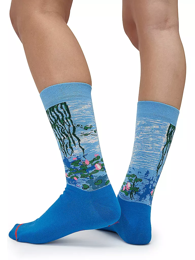 MUSEARTA | Herren Socken WATER LILIES II - CLAUDE MONET blue (46-49) | blau