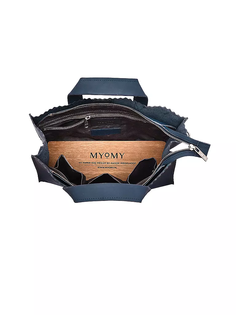 MYOMY | Ledertasche - Handbag Crossbody | blau