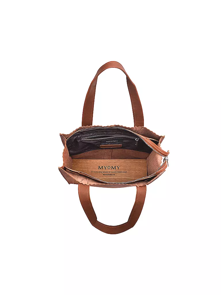 MYOMY | Ledertasche - Shopper My Paper Bag | camel