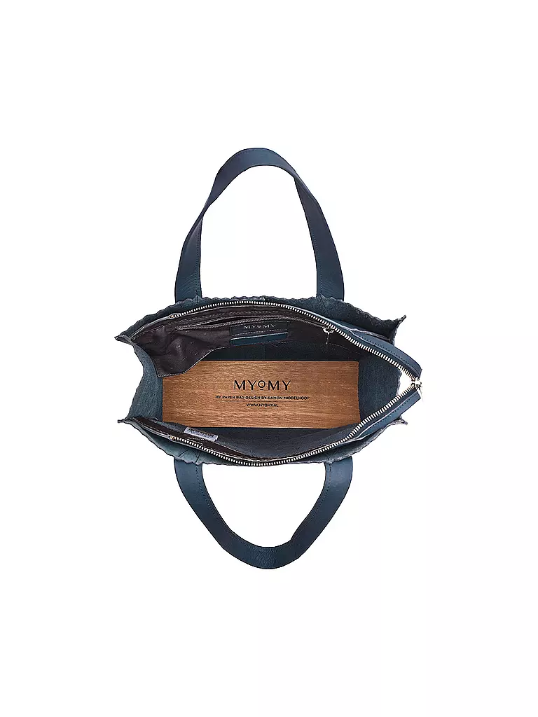 MYOMY | Ledertasche - Shopper My Paper Bag | blau