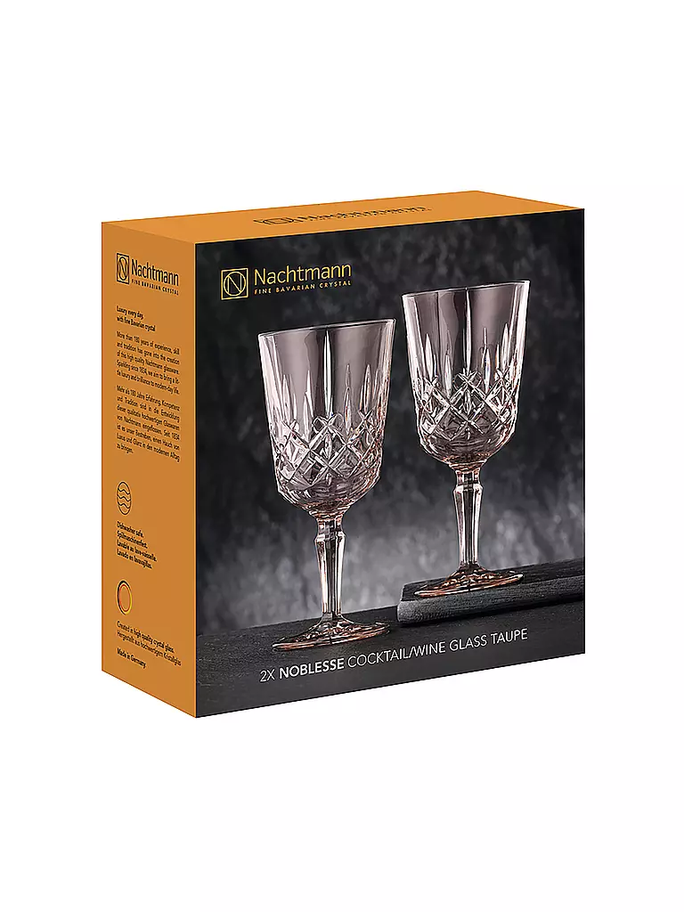 NACHTMANN | Cocktail- / Weinglas 2er Set 355ml NOBLESSE Taupe | hellgrau