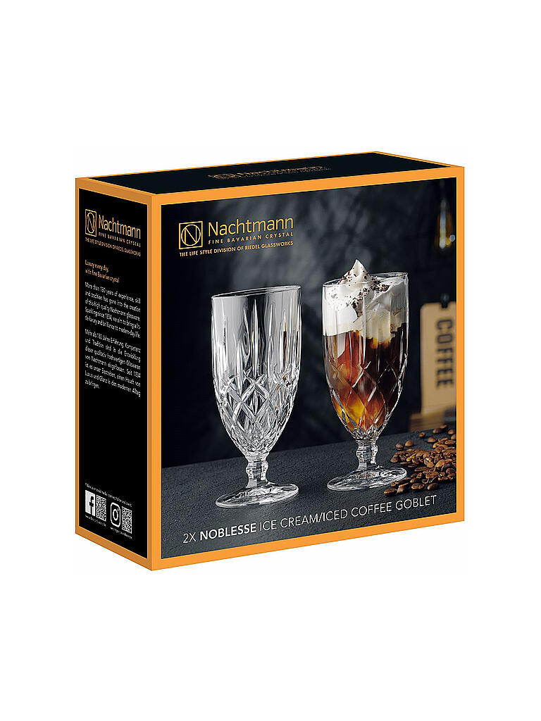 NACHTMANN | Eisglas Pokal 2er Set Eiskaffee/Eisbecher NOBLESSE | transparent