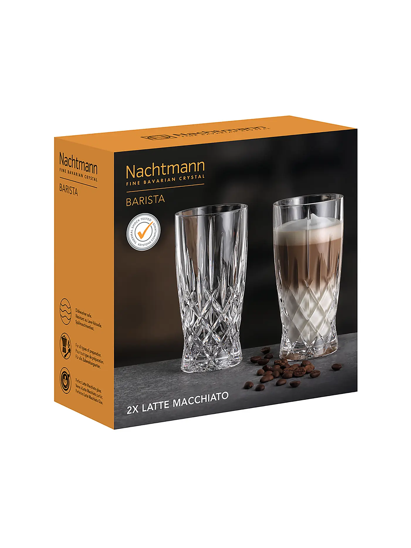 NACHTMANN | Latte Macchiato Glas 2er Set NOBLESSE Barista 350ml | transparent