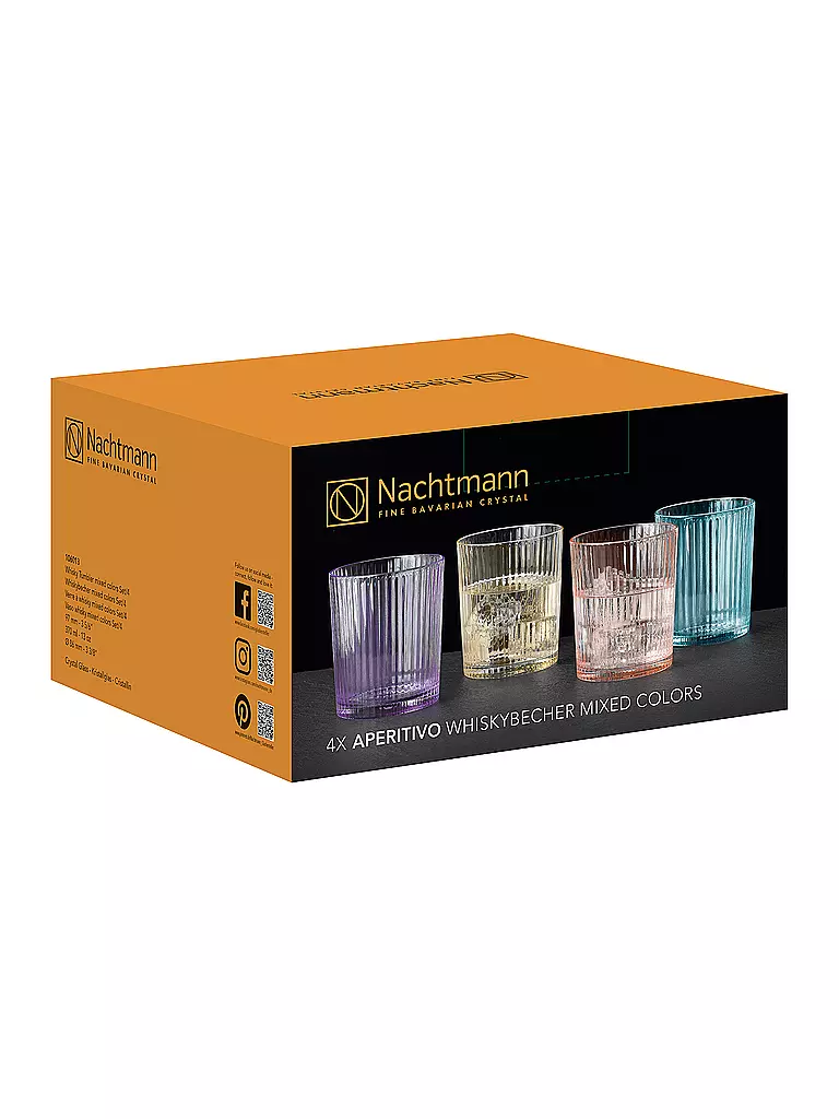 NACHTMANN | Trinkglas - Becher 4er-Set 370ml APERITIVO Mixed Colors | bunt