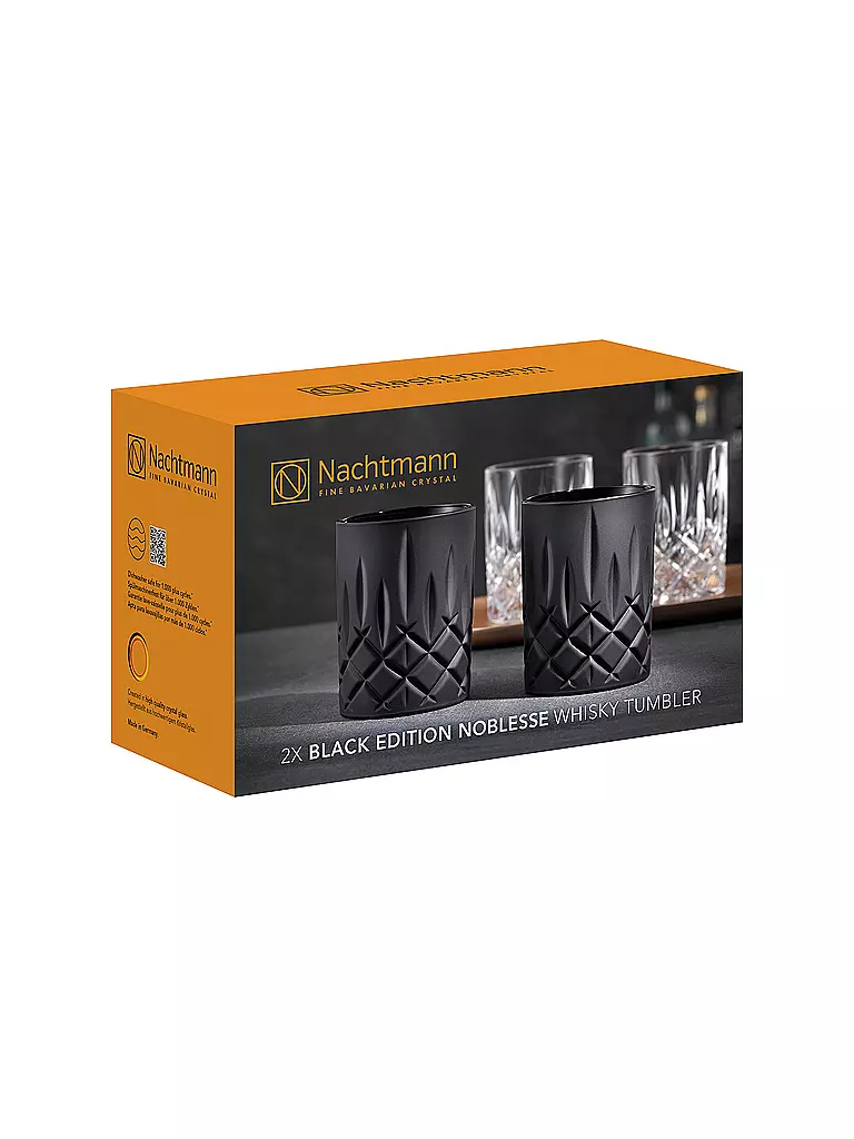 NACHTMANN | Whiskey Glas 2-er Set 295ml BLACK EDITION NOBLESSE | schwarz