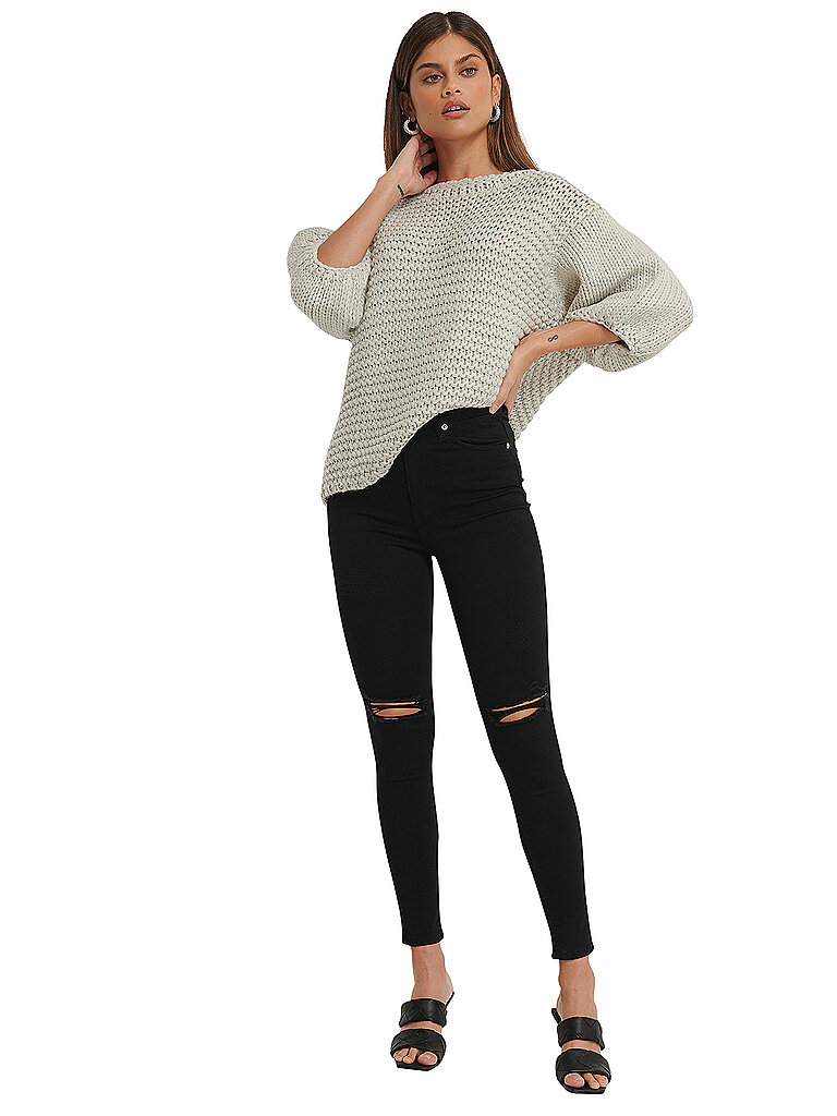 NAKD Highwaist Jeans Skinny Fit 7/8 schwarz | 34