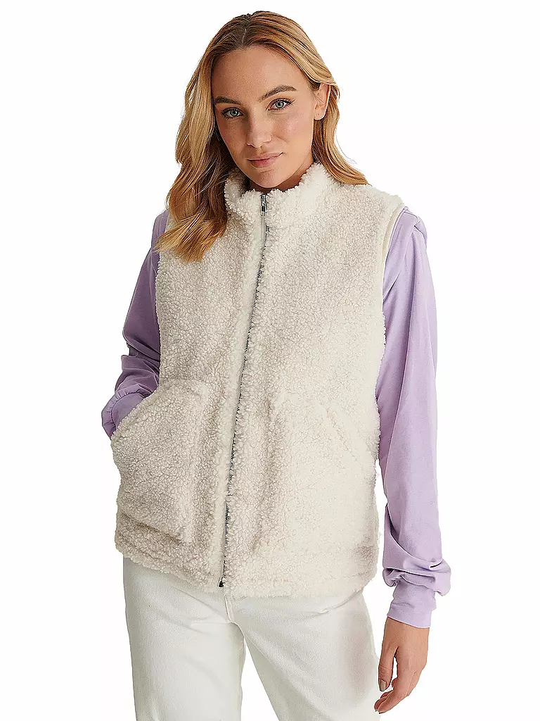 NAKD | Gilet in Fell-Optik | weiss