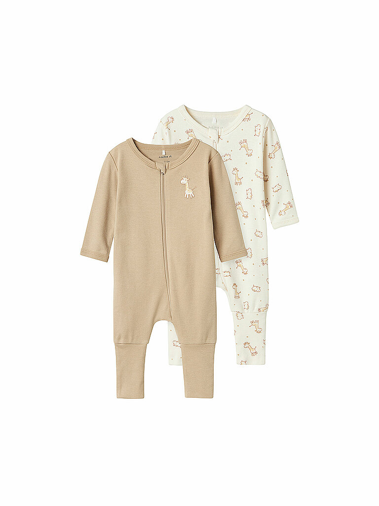 NAME IT Baby Schlafanzug NBNNIGHTSUIT 2er Pkg. creme | 50