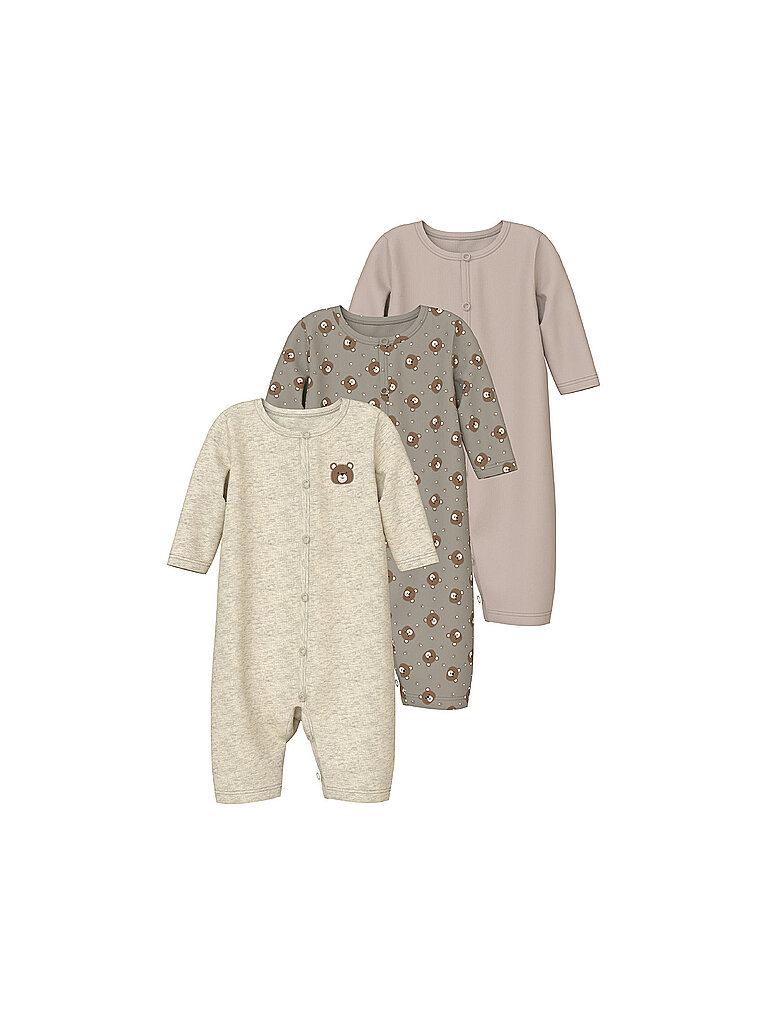 NAME IT Schlafoverall 3er Pkg. NBNNIGHTSUIT beige | 80