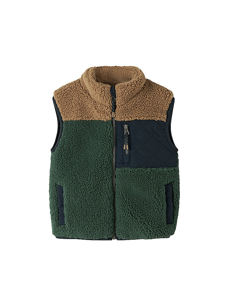 NAME IT Jungen Gilet in Felloptik NMMMACEY  grün | 122