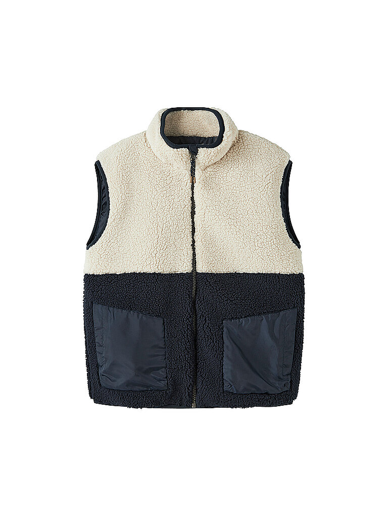 NAME IT Jungen Gilet in Felloptik NKMMACEY  dunkelblau | 140