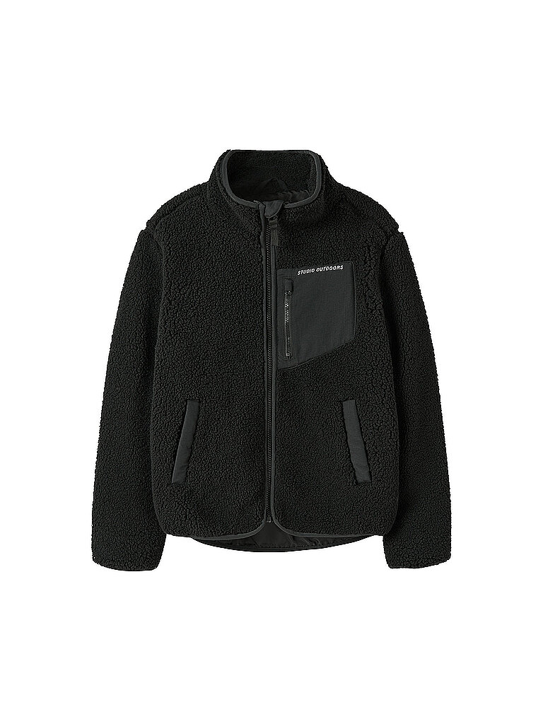 NAME IT Kinder Jacke in Felloptik NKNMATTIA schwarz | 164