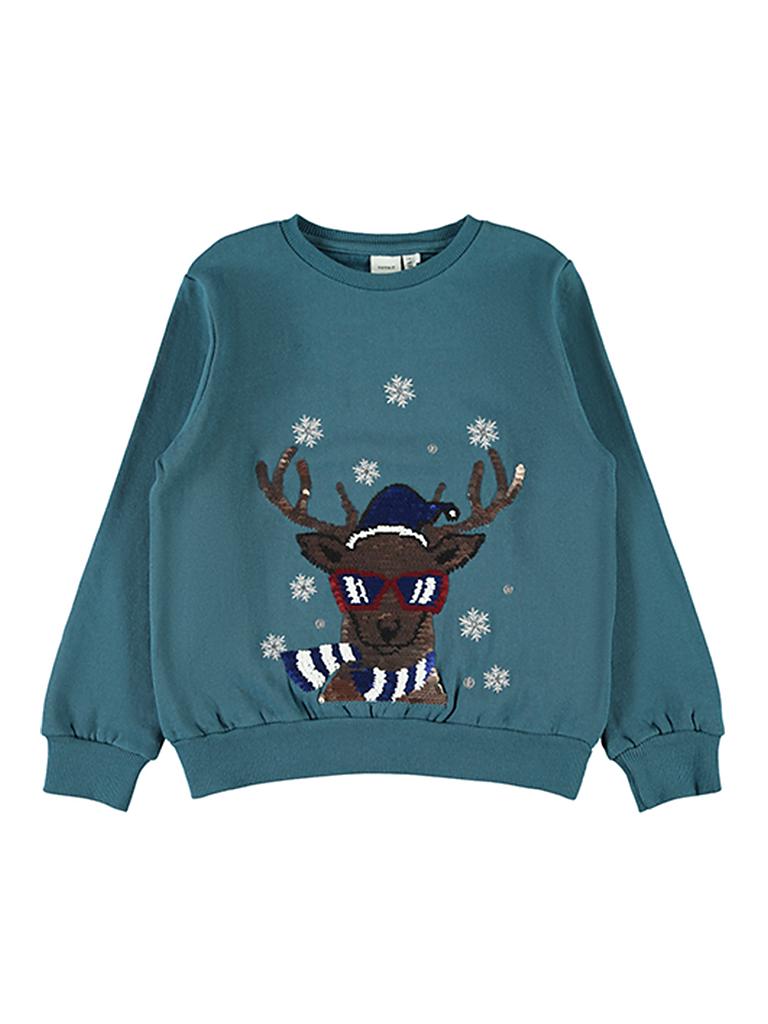 NAME IT | Mädchen-XMAS-Sweater "NKFRUDOLFINE" | blau