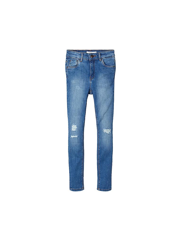 NAME IT MINI high waist skinny jeans NKFPOLLY medium blue denim