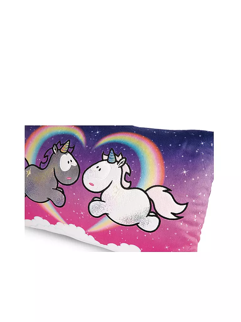 Ich Mag Nashörner Die Sind Wie Einhörner NICI Kissen - Einhörner Star Bringer & Moon Keeper lila