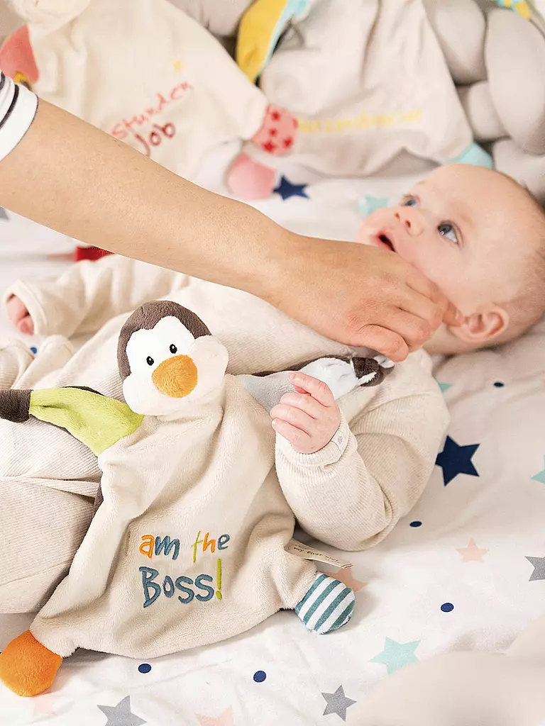 NICI | Schmusetuch - Pinguin - I am the Boss | bunt