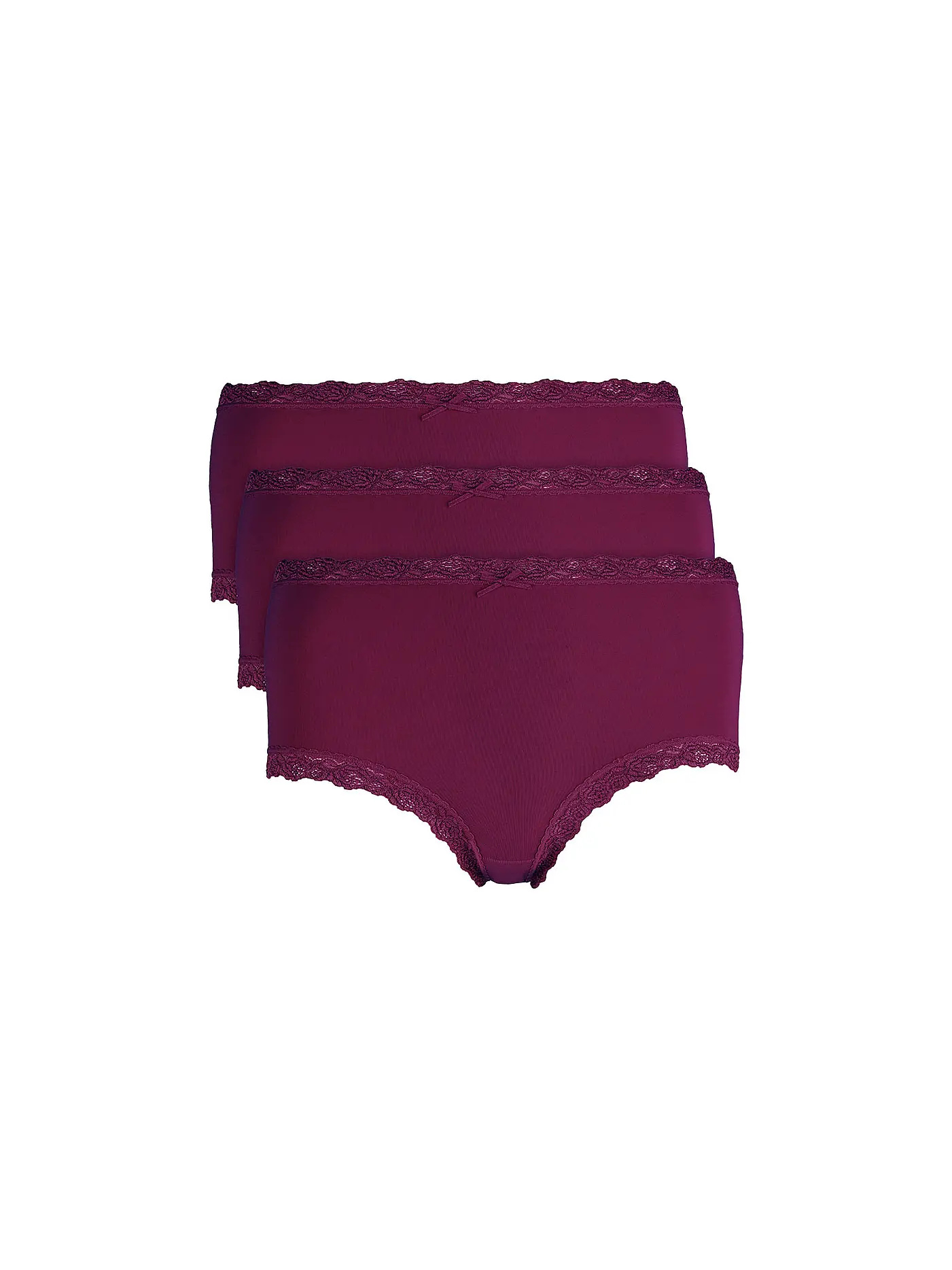 NINA VON C | Taillenslip 3er-Pkg. schwarz | dunkelrot