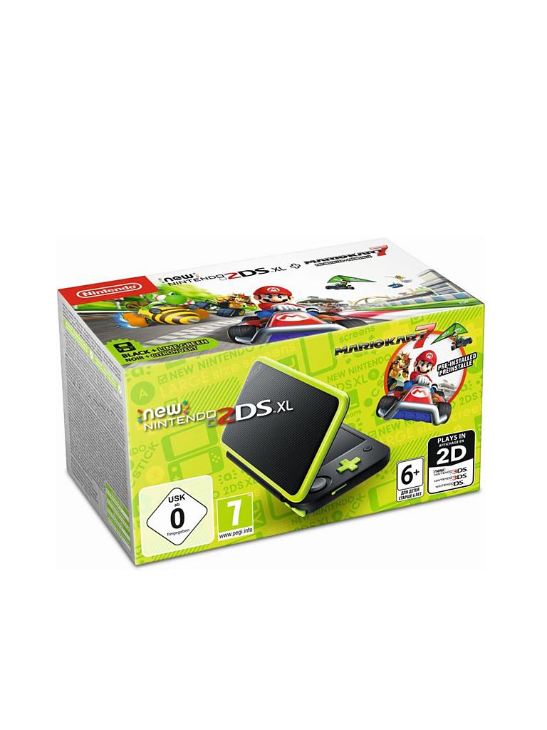 NINTENDO 3DS | New Nintendo 2DS XL Konsole (Schwarz/Apfelgrün) inklusive Mario Kart 7  | 