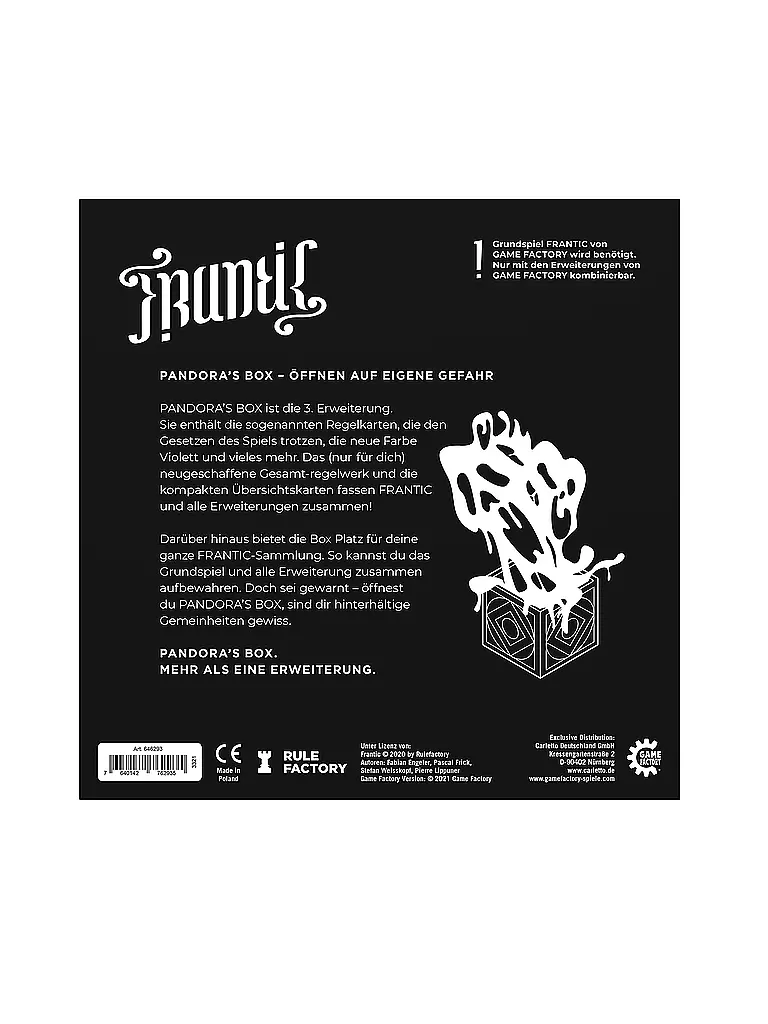 NO NAME | FRANTIC - Pandoras Box (D) | keine Farbe