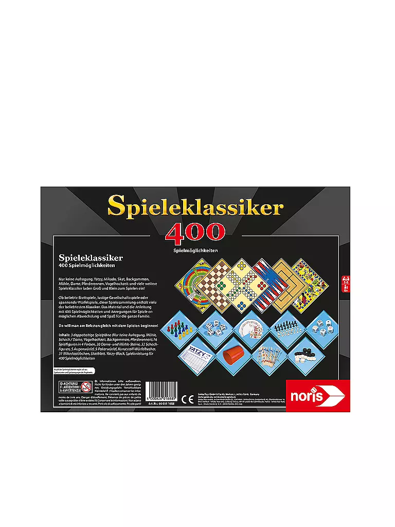 NORIS | Spieleklassiker mit 400 Spielmöglichkeiten | keine Farbe