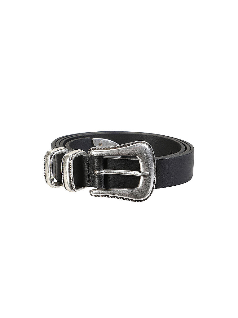 NUDIE JEANS Ledergürtel WESTERN SILVER BELT schwarz | 80